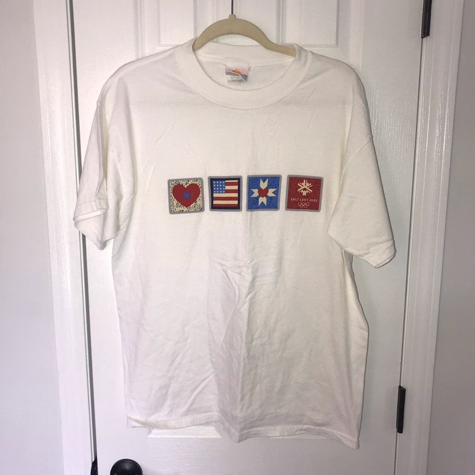 Salt Lake City Winter Olympics Games 2002 Large Rare TShirt Vintage